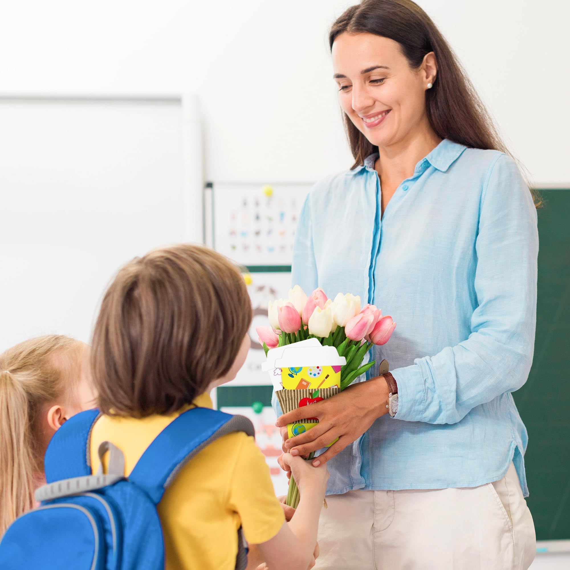 ANGOLIO 12 Teacher Appreciation Coffee Gift Card Holders, Practical Teachers's Day Cup Envelopes are well-made for a Note Cash, Unique Thank You Greeting Cards for Educators Graduations Back to School - Image 4