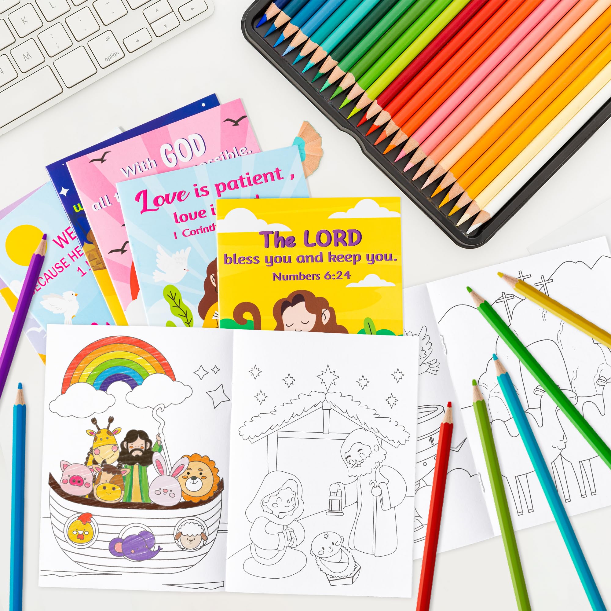 ANGOLIO 24 Easter Christian Religious Coloring Books Bulk for Kids DIY Art Drawing Book for Sunday School Prizes Back to School Classroom Rewards Church Activity Carnival Gifts Party Favors, 6 Styles - Image 4