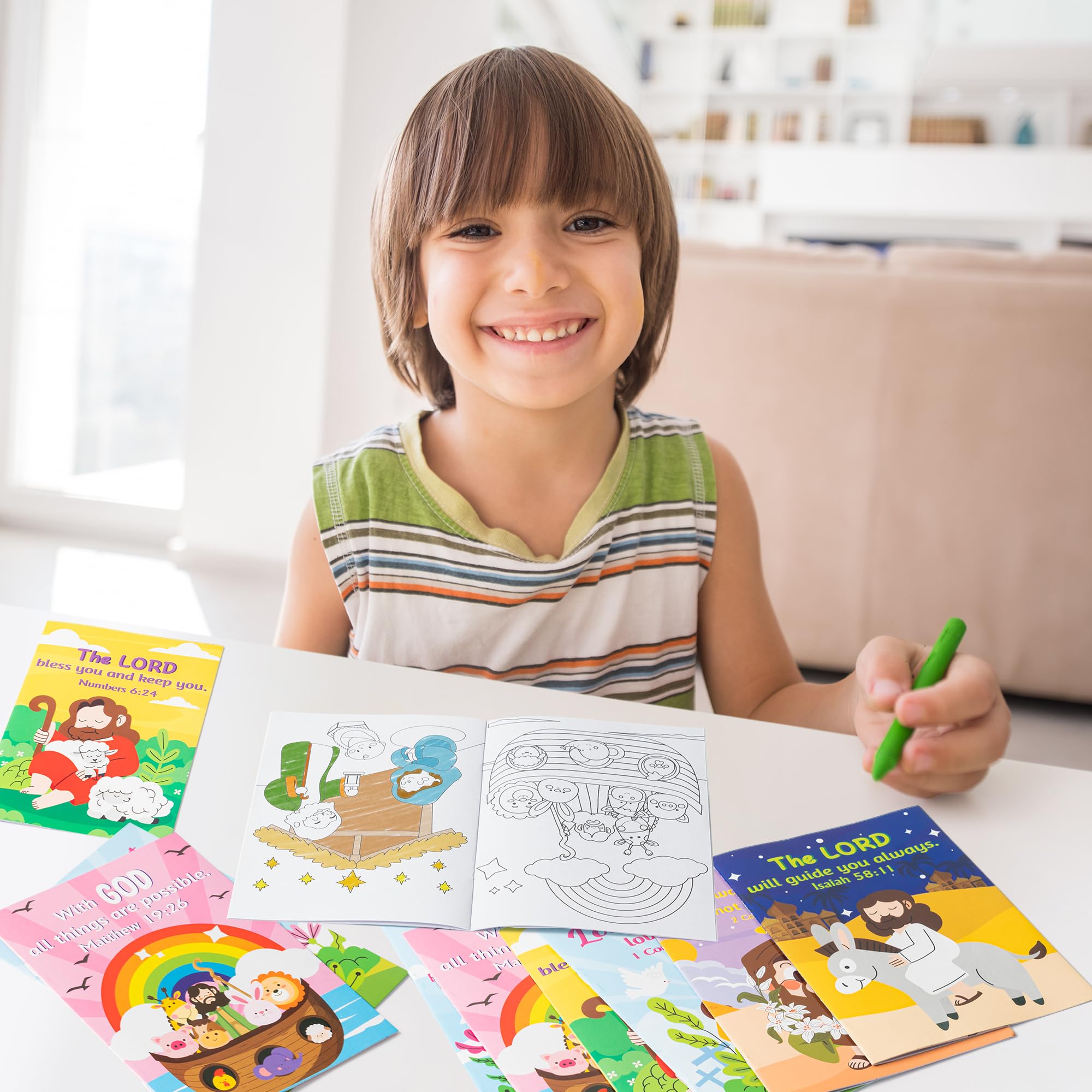 ANGOLIO 24 Easter Christian Religious Coloring Books Bulk for Kids DIY Art Drawing Book for Sunday School Prizes Back to School Classroom Rewards Church Activity Carnival Gifts Party Favors, 6 Styles - Image 5