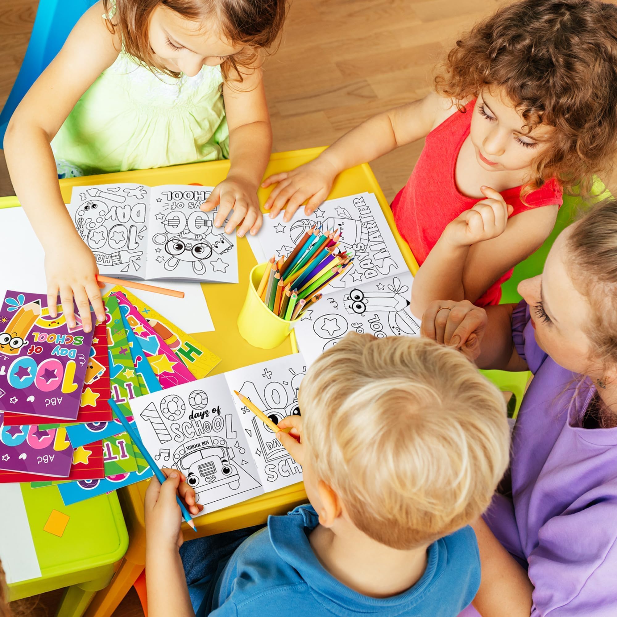 ANGOLIO 24Pcs Back to School Coloring Books Bulk for Kids, First Day of School Kids DIY Coloring Books Celebration Classroom Activity Party Supplies Party Game Prize Goodie Bag Fillers Reading Rewards - Image 4