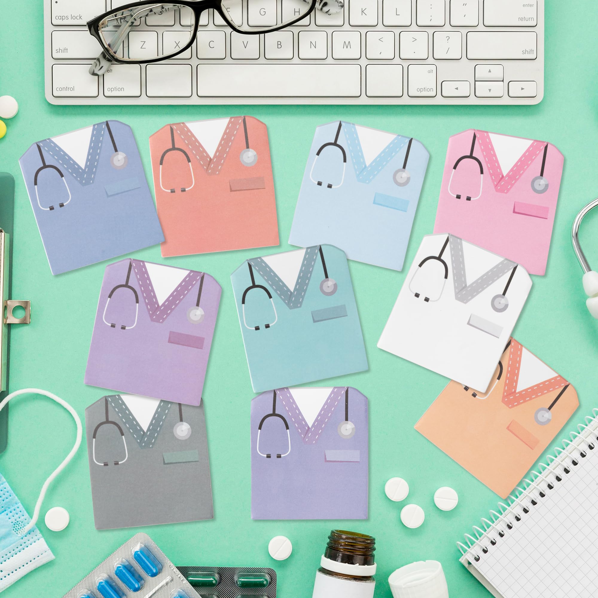 ANGOLIO 30Pcs Funny Nurse Sticky Notes Nurse Costume Themed Nursing Student School Gifts Stationary Sticky Notes Booklet Self Stick Pads for Hospital School Supplies - Image 6