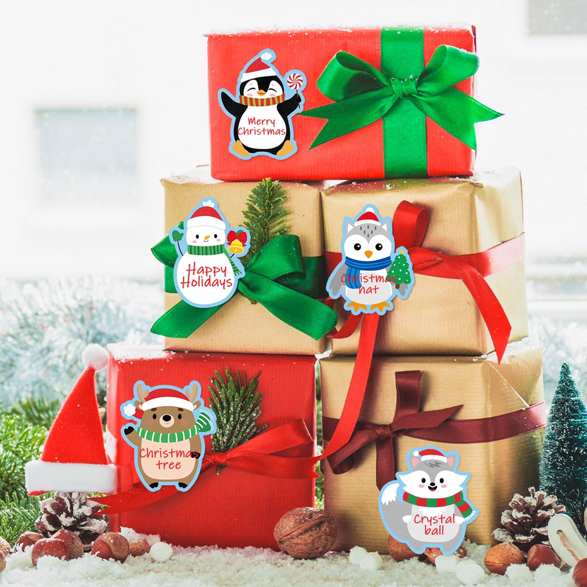 ANGOLIO 600Pcs Christmas Sticky Notes Set Polar Animals Snowman Dolphin Notepad Sets Christmas Memo Pad Notes Winter Self Sticky Notes for Classroom Prizes Stocking Stuffers Kids Birthday Gifts - Image 4