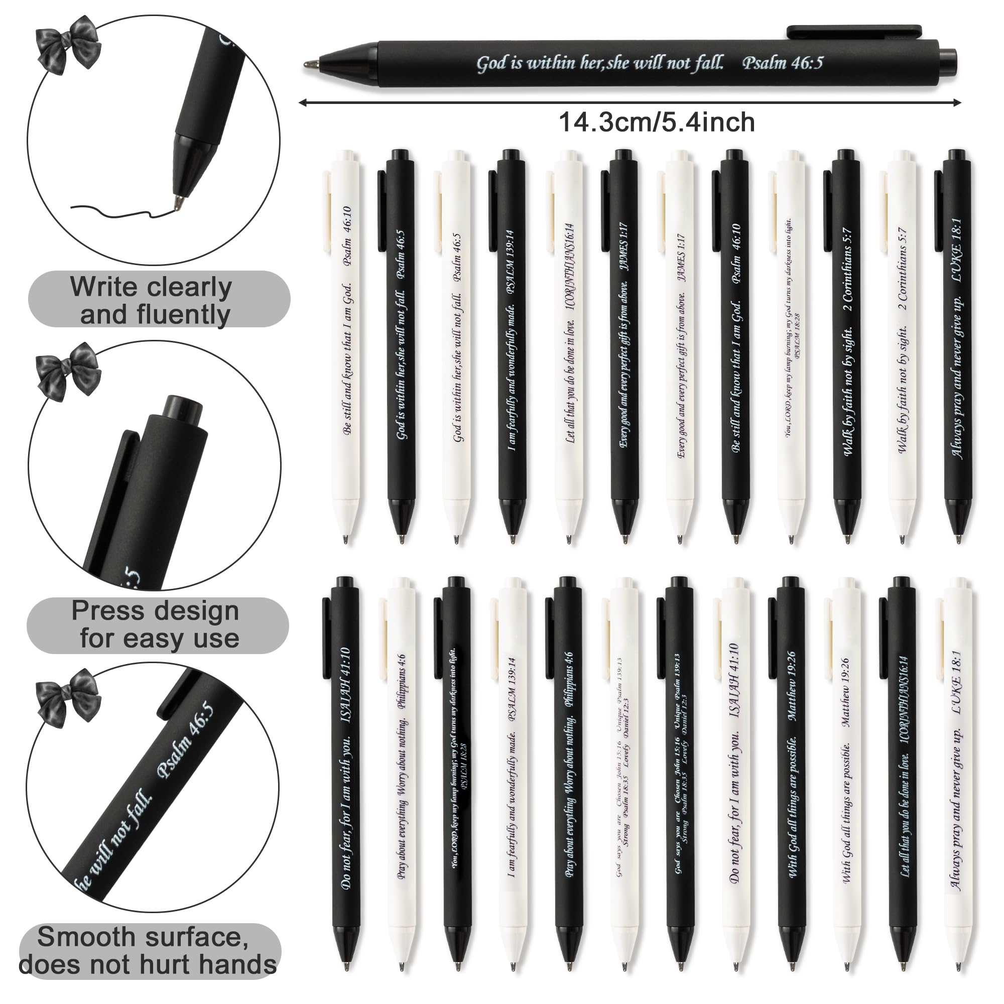 ANGOLIO 72Pcs Christian Bible Verse Gifts Bulk Christian Motivational Notebooks with Verse Ballpoint Pens Religious Motivational Gifts for Women Teacher Back to School Church Sunday School VBS Favor - Image 3