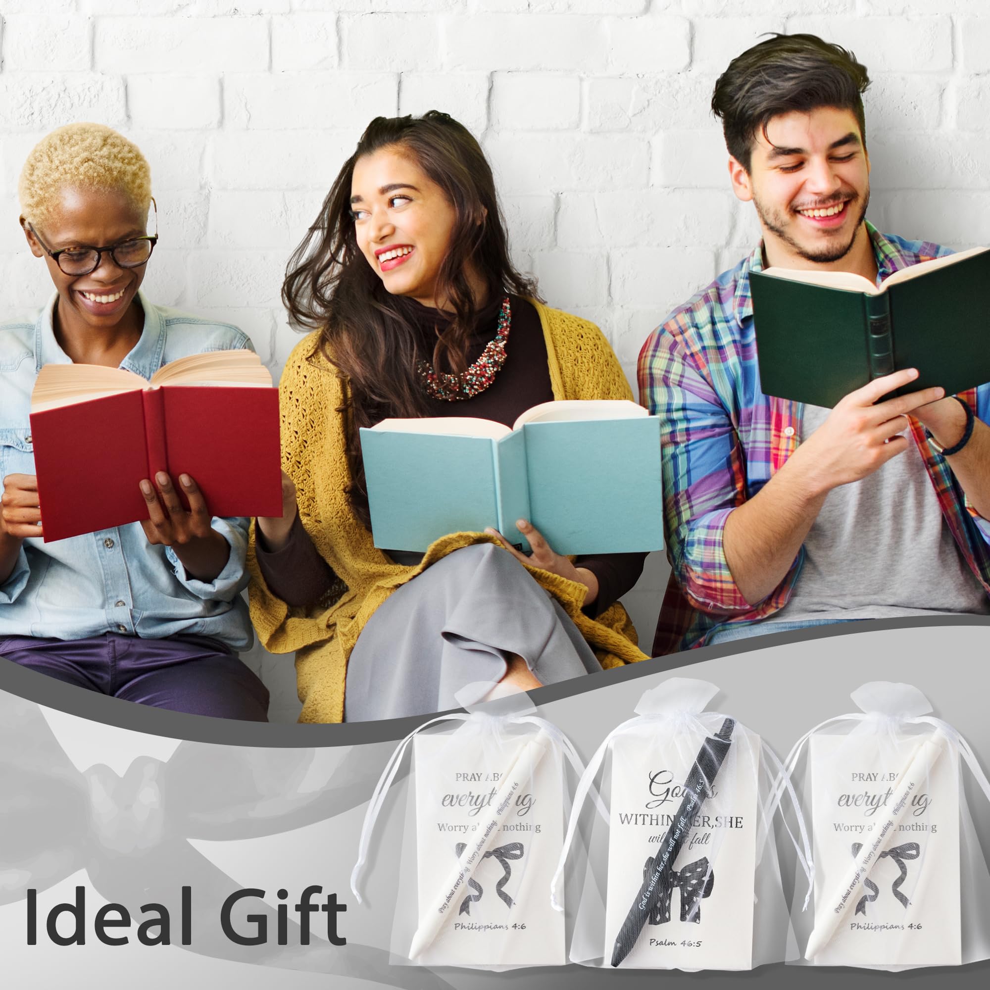 ANGOLIO 72Pcs Christian Bible Verse Gifts Bulk Christian Motivational Notebooks with Verse Ballpoint Pens Religious Motivational Gifts for Women Teacher Back to School Church Sunday School VBS Favor - Image 4