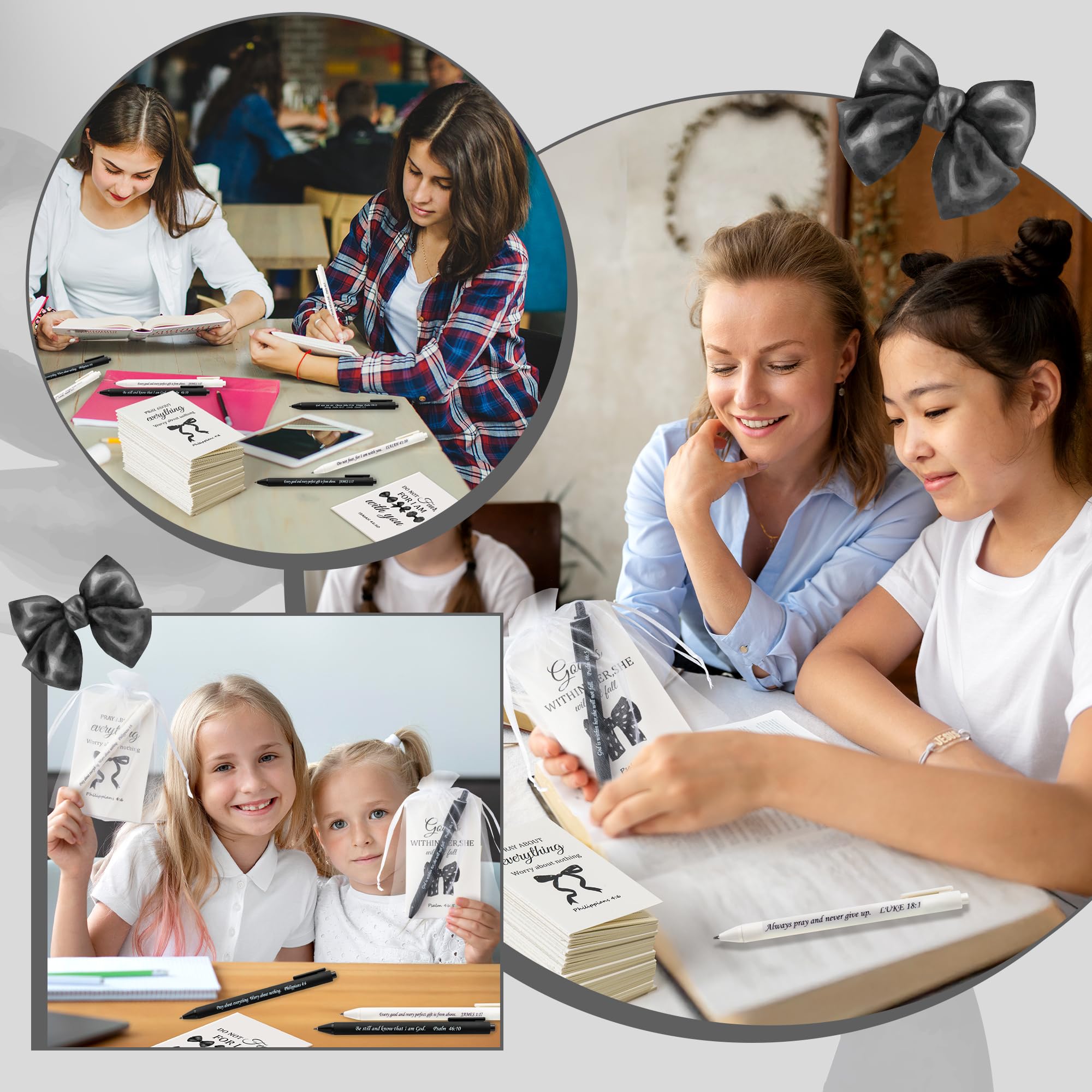 ANGOLIO 72Pcs Christian Bible Verse Gifts Bulk Christian Motivational Notebooks with Verse Ballpoint Pens Religious Motivational Gifts for Women Teacher Back to School Church Sunday School VBS Favor - Image 5