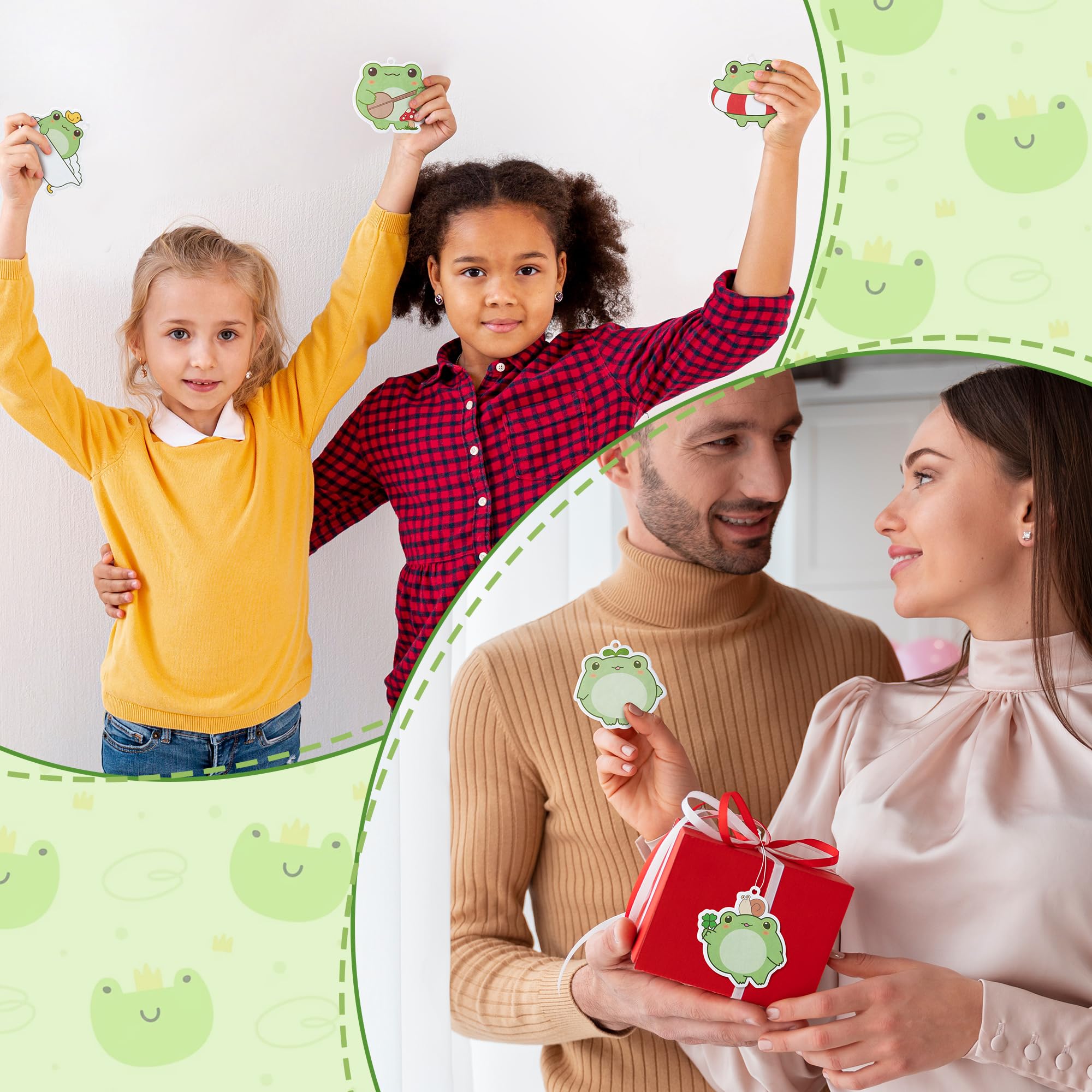 ANGOLIO 8Pcs Frog Cute Car Air Freshener Hanging Car Rearview Mirror Pendant Scent Car Ornaments Kawaii Cute Frog Fresheners Automotive Room Decor Gift for Women Teen Girls - Image 4