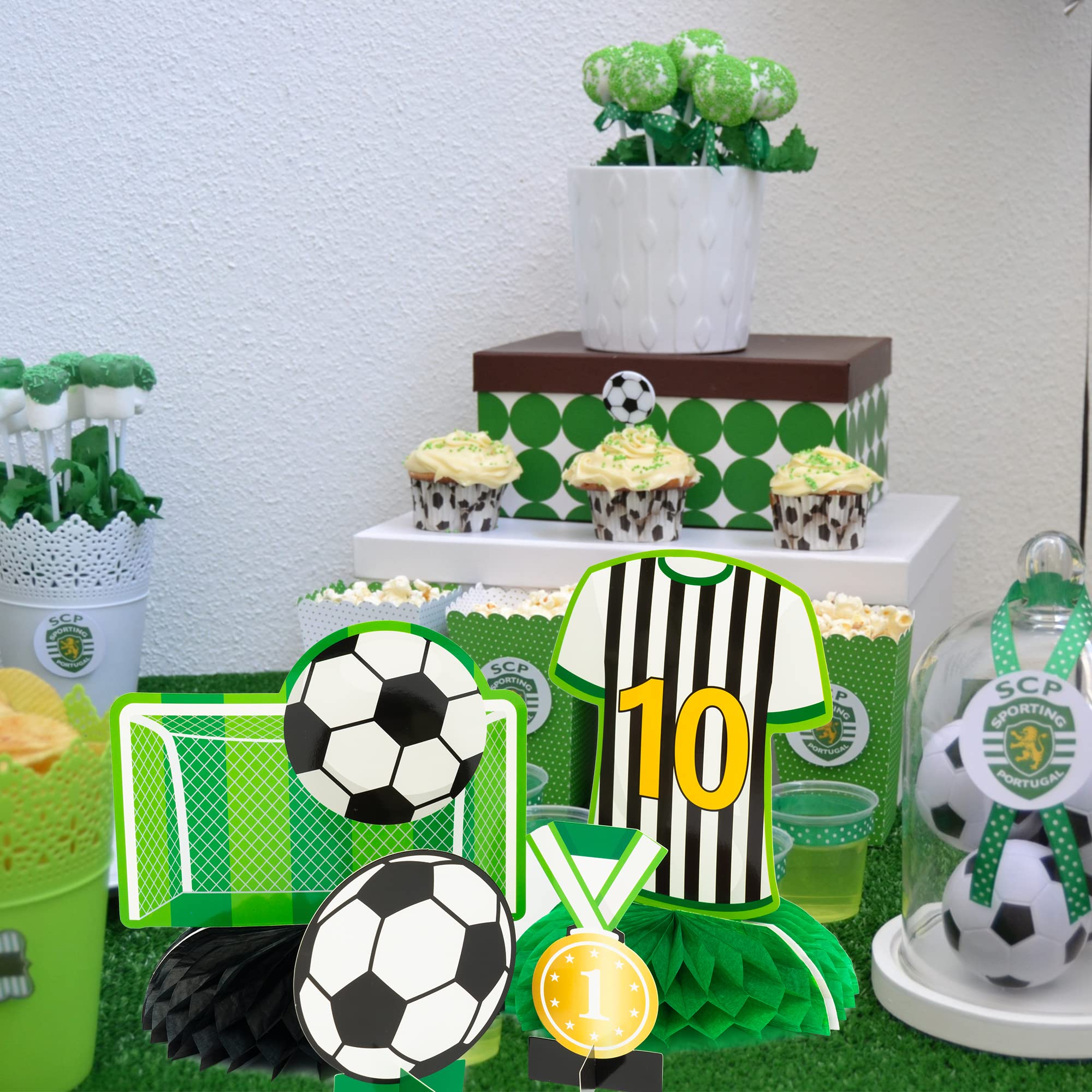 ANGOLIO Black White Soccer Ball Honeycomb Decorations - 12Pcs Football Theme 3D Party Centerpieces Double-Sided Soccer Tablet Centerpieces for Men Women Sports Themed Celebrations Game Party Supplies - Image 5