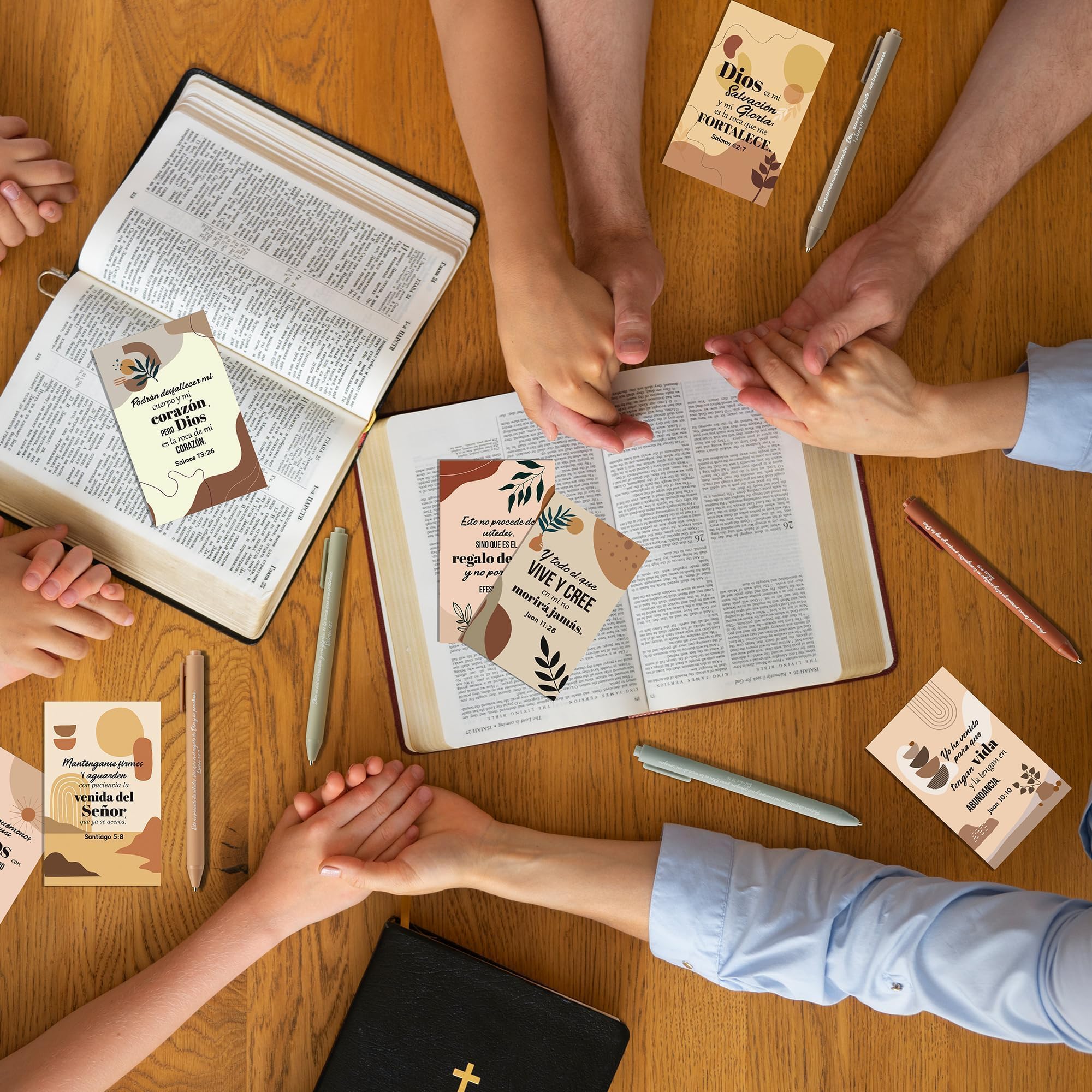 ANGOLIO Boho Spanish Stationery Gifts - Easter Gift 72P Regalos Cristianos En Español Bulk Gift Inspirational Bible Verses Notebooks Scripture Ballpoint Pens Organza Bags for Christian VBS Supplies - Image 5