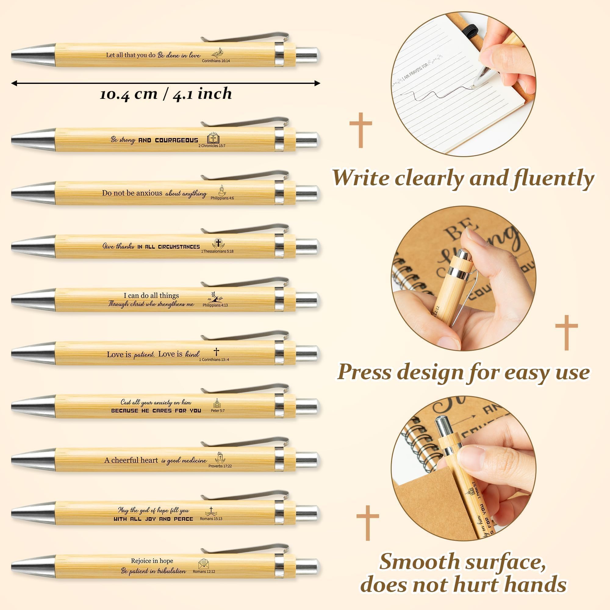 ANGOLIO Christian Gift Set 60Pcs Easter Spring Bulk Sunday School Bible Ballpoint Pens Spiral Religious Notebooks with Sticky Notepads Easter Birthday Gifts for Kid Boy Girl Pastor Teachers Students - Image 3