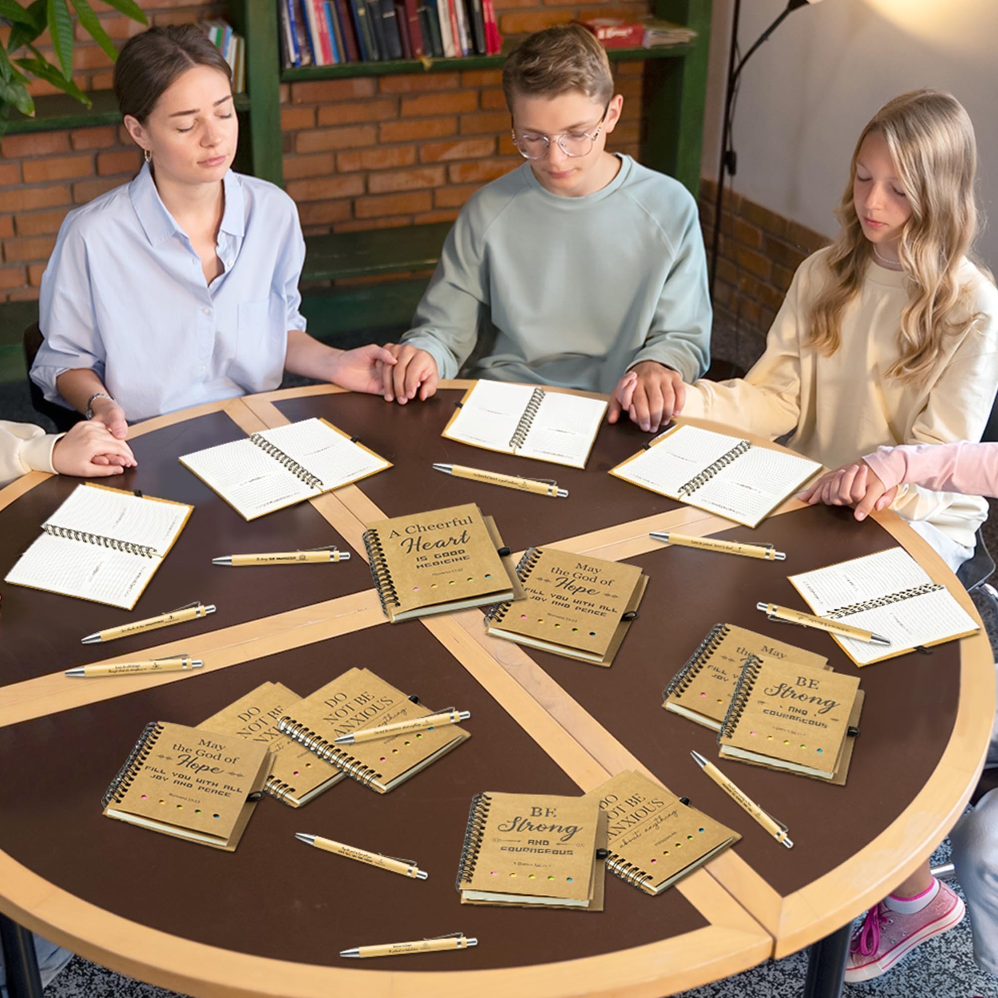 ANGOLIO Christian Gift Set 60Pcs Easter Spring Bulk Sunday School Bible Ballpoint Pens Spiral Religious Notebooks with Sticky Notepads Easter Birthday Gifts for Kid Boy Girl Pastor Teachers Students - Image 5