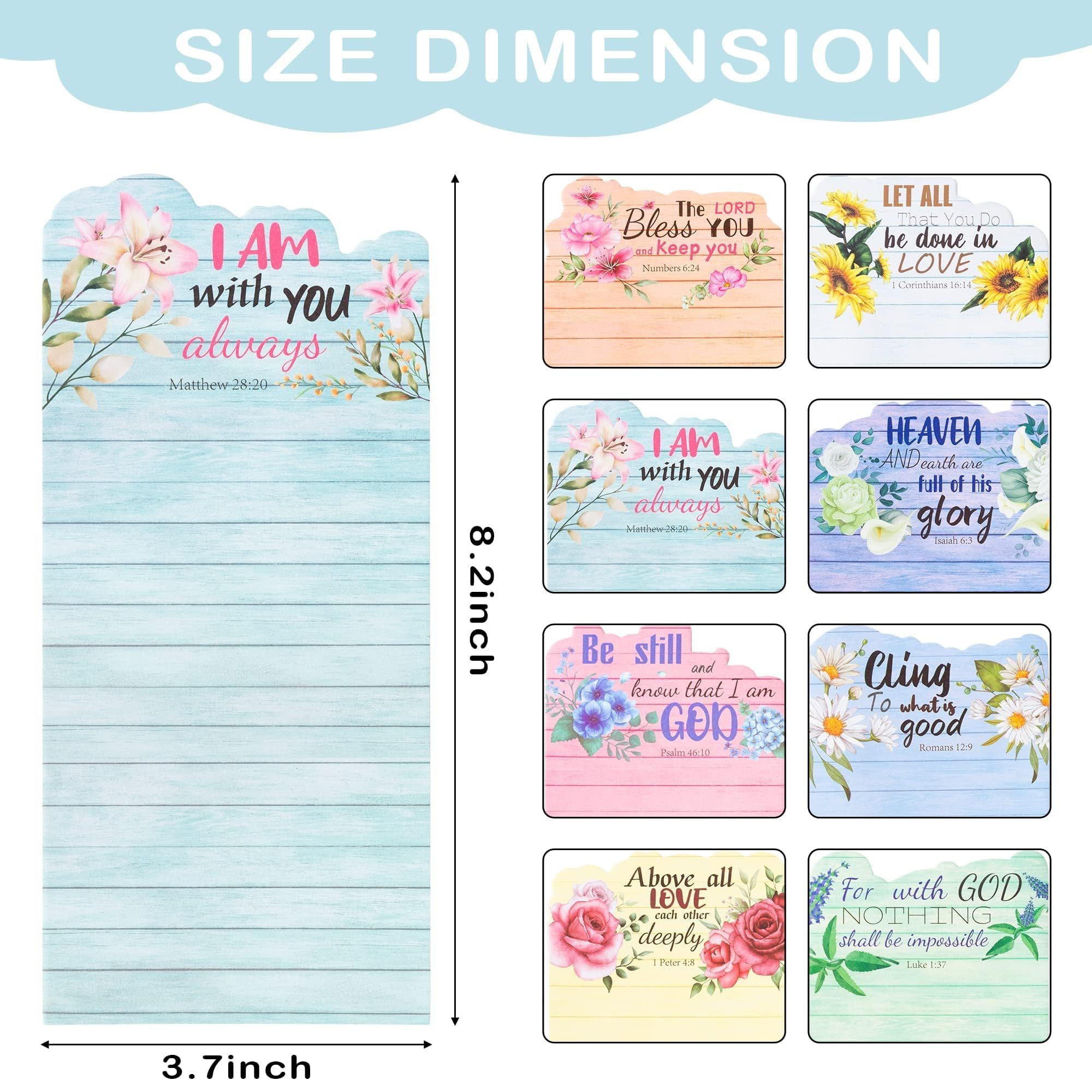 ANGOLIO Easter Bible Verse Notepads - 8P Floral Prayer Sticky Notes with Inspirational Quotes for Office Travel Journaling Christian Sunday School Supplies Rustic Memo Pads Brithday Gifts for Kids - Image 3