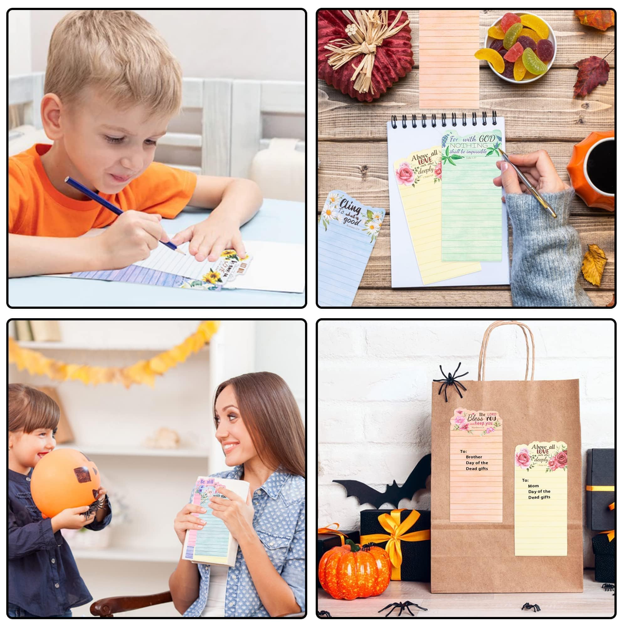 ANGOLIO Easter Bible Verse Notepads - 8P Floral Prayer Sticky Notes with Inspirational Quotes for Office Travel Journaling Christian Sunday School Supplies Rustic Memo Pads Brithday Gifts for Kids - Image 6