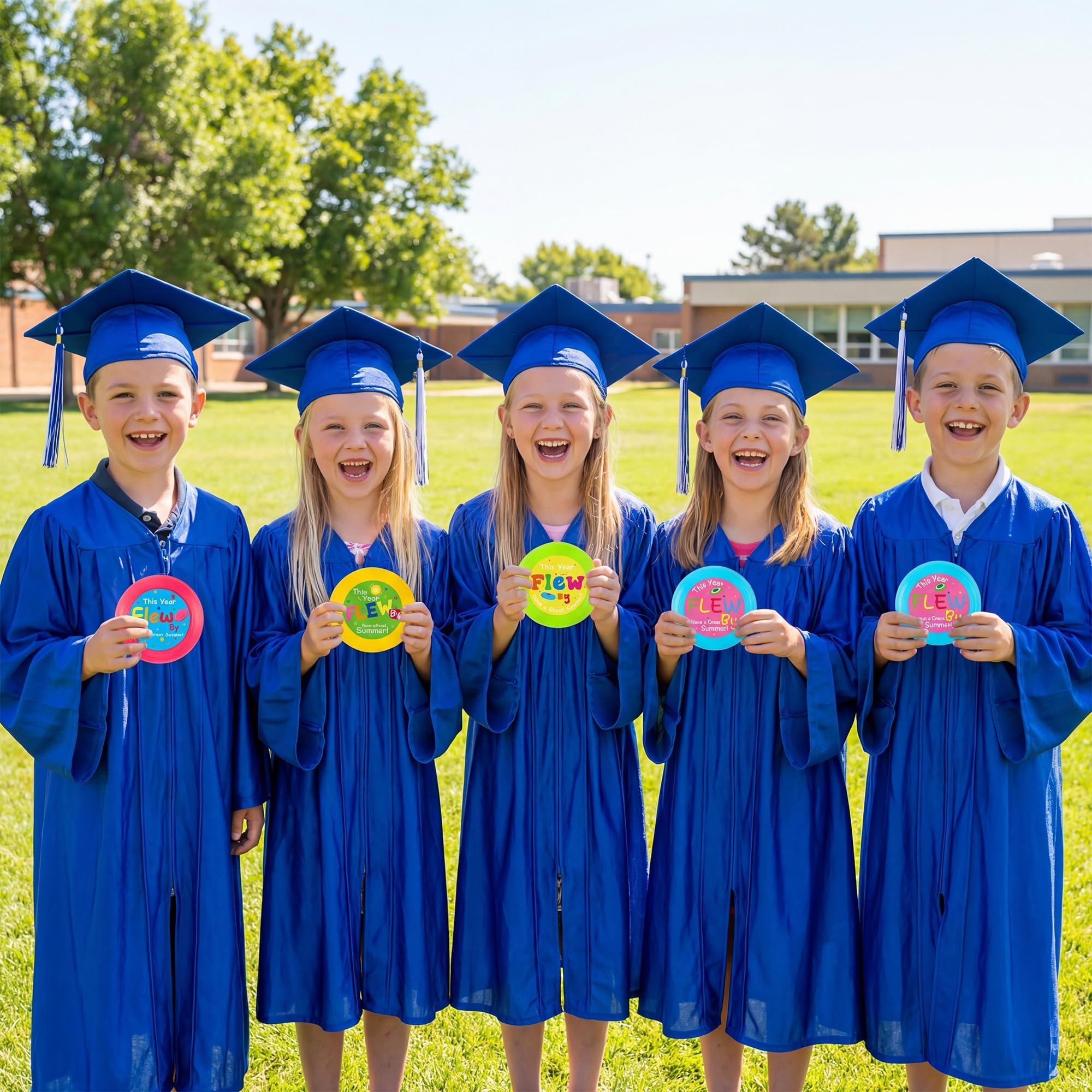 ANGOLIO End of The Year Student Gifts - 73Pcs Flying Discs Bulk Small Flying Disks Flyer with Cards for Kids, Outdoor Lawn Playing Game for Discs Students Children Teaching School Beach Summer Party - Image 5