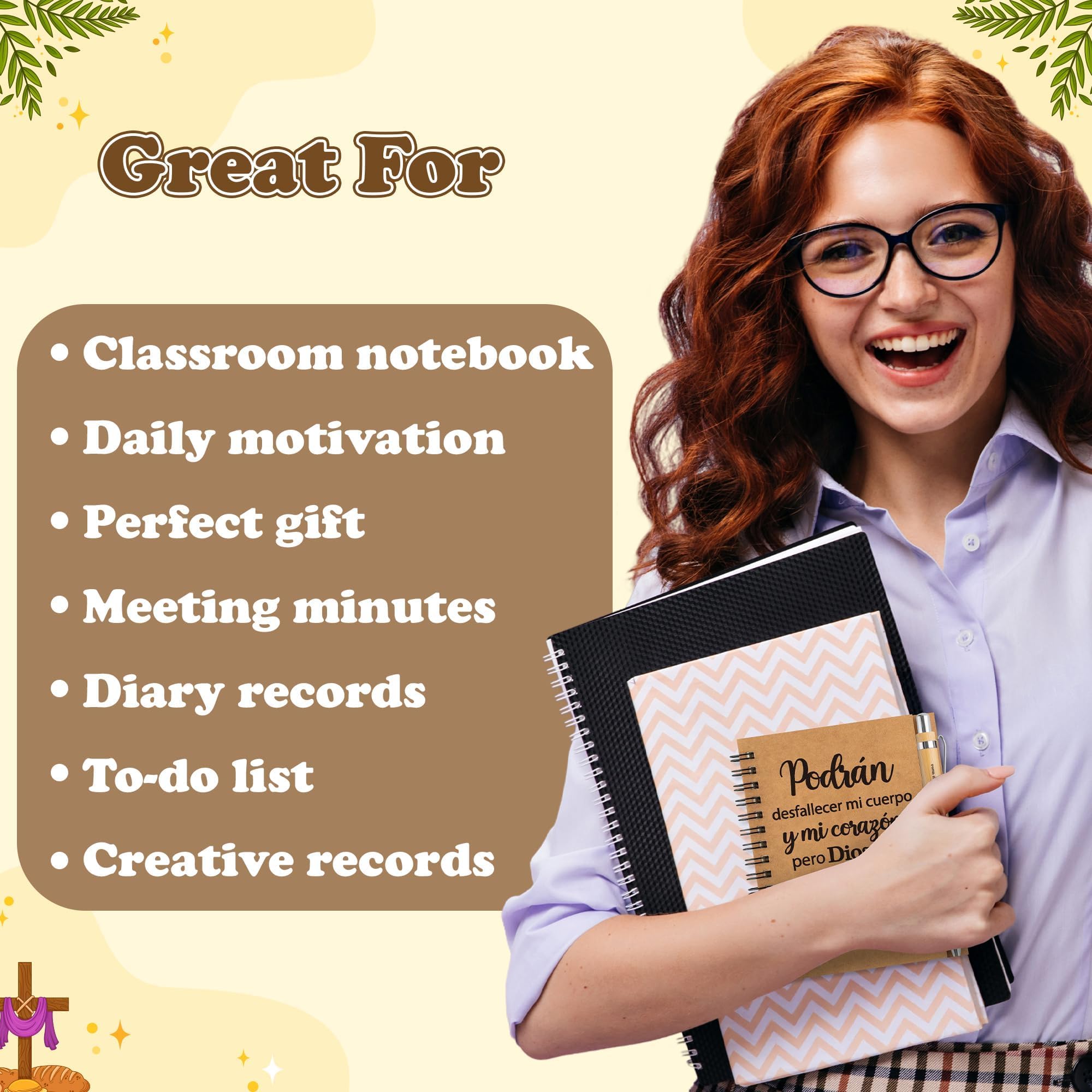 ANGOLIO Español Christian Gifts Stationery Bulk with Notebooks Pens Bookmarks, 30P Easter Spring Gift Spanish Religious Inspirational Gifts Religious Bible Sunday School Supplies for Students Kids - Image 4