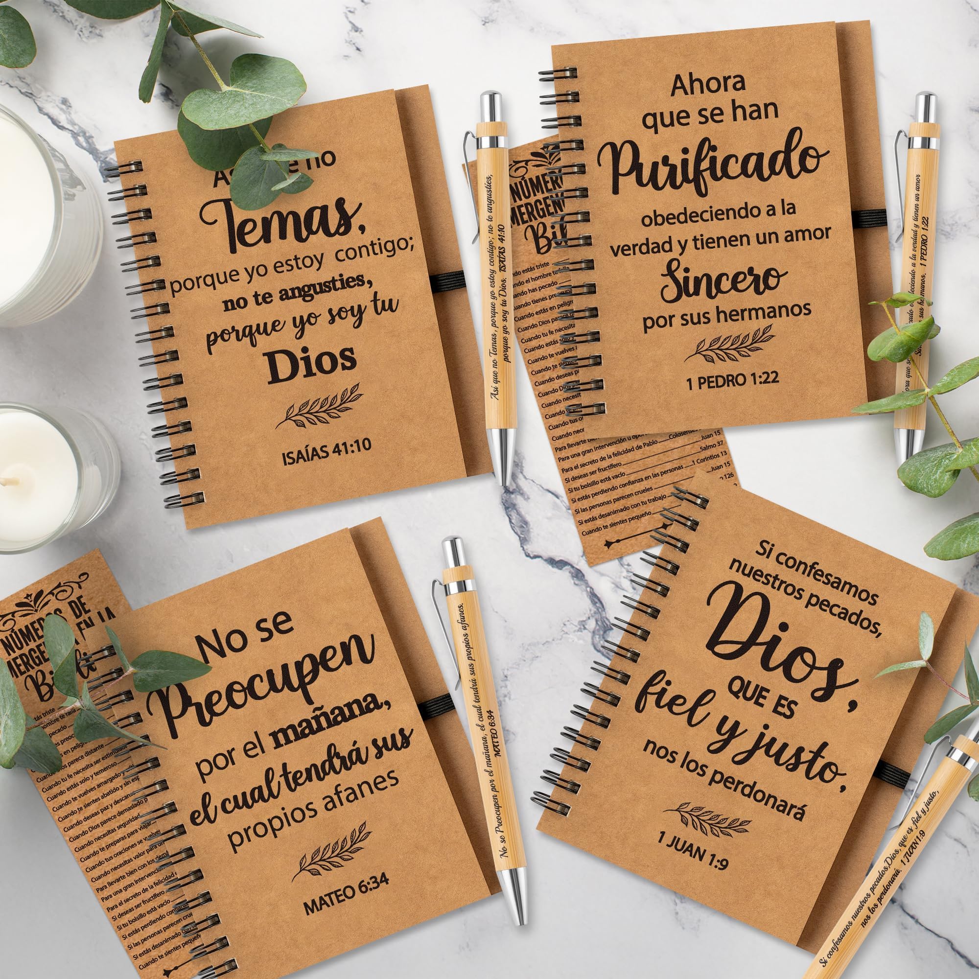 ANGOLIO Español Christian Gifts Stationery Bulk with Notebooks Pens Bookmarks, 30P Easter Spring Gift Spanish Religious Inspirational Gifts Religious Bible Sunday School Supplies for Students Kids - Image 6