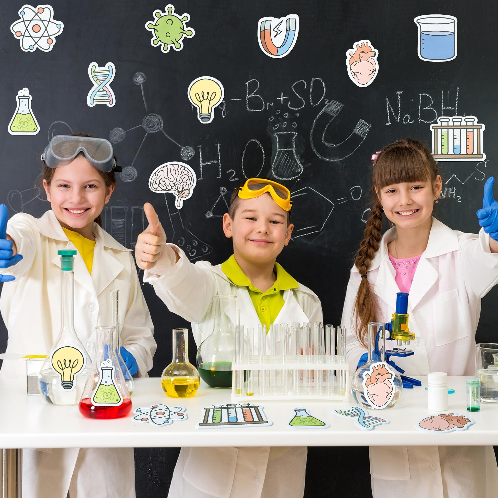 ANGOLIO Funny Science Sticky Notes - Spring Easter Gift 30P Cute Note Pads Test Tube Heart Light Bulb Potion Pattern Essentials Teacher Student Gifts Stationary Sticky Colorful Memo Pad Lab Suppies - Image 5