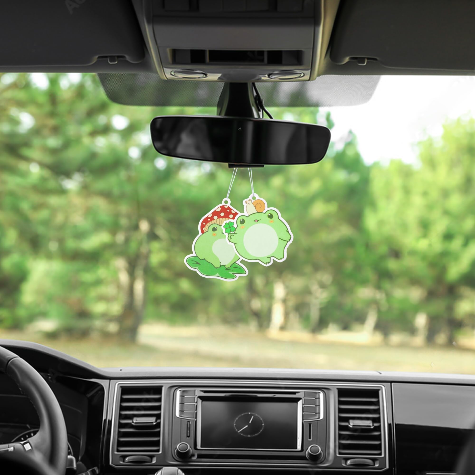 ANGOLIO Summer Frog Car Air Freshener - 4P Cartoon Frog Pattern for Boy Girls Long Lasting Little Scented Hanging Funny Air Accessories Fresheners for Car Rearview Mirror Closet Summer Birthday Gifts - Image 3