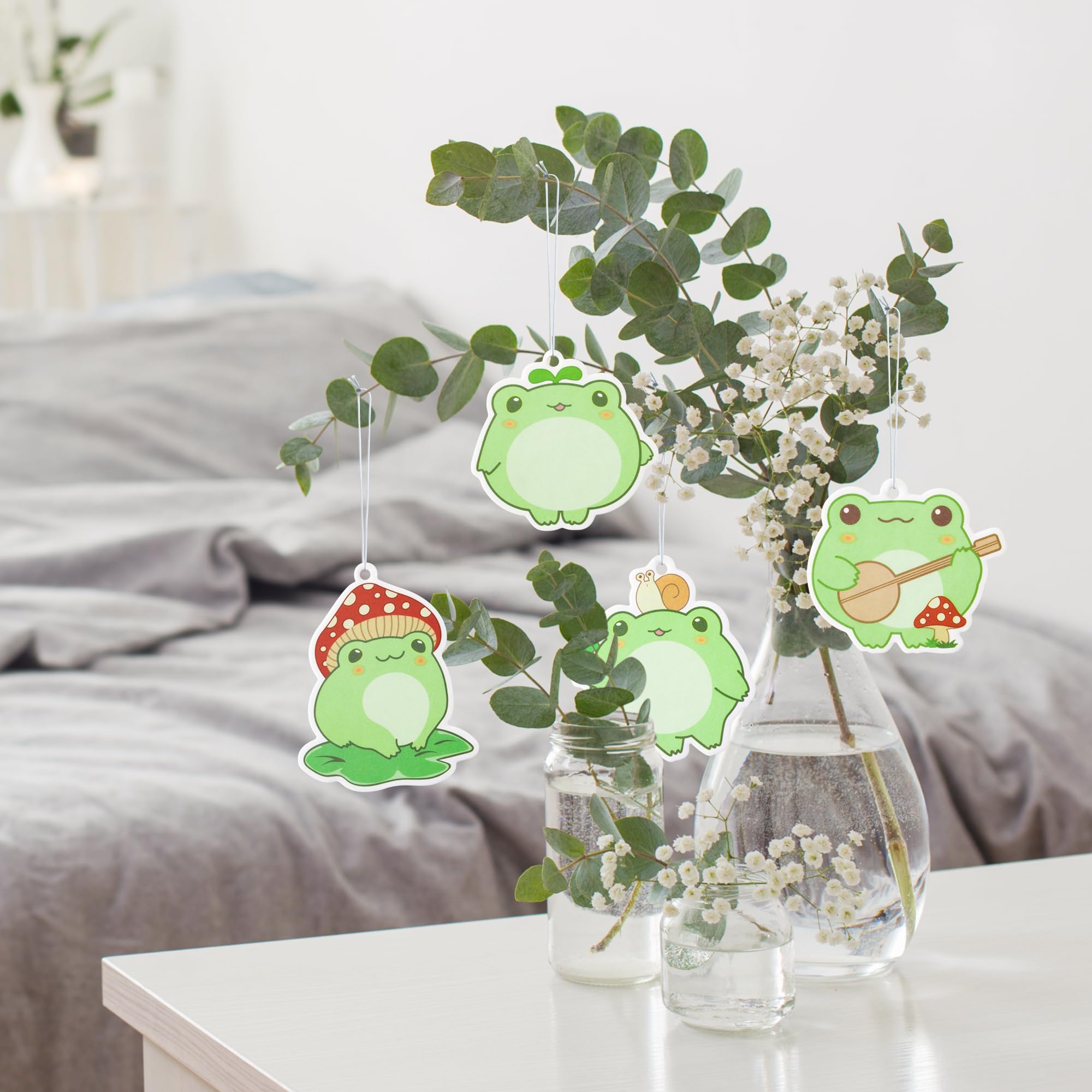 ANGOLIO Summer Frog Car Air Freshener - 4P Cartoon Frog Pattern for Boy Girls Long Lasting Little Scented Hanging Funny Air Accessories Fresheners for Car Rearview Mirror Closet Summer Birthday Gifts - Image 4