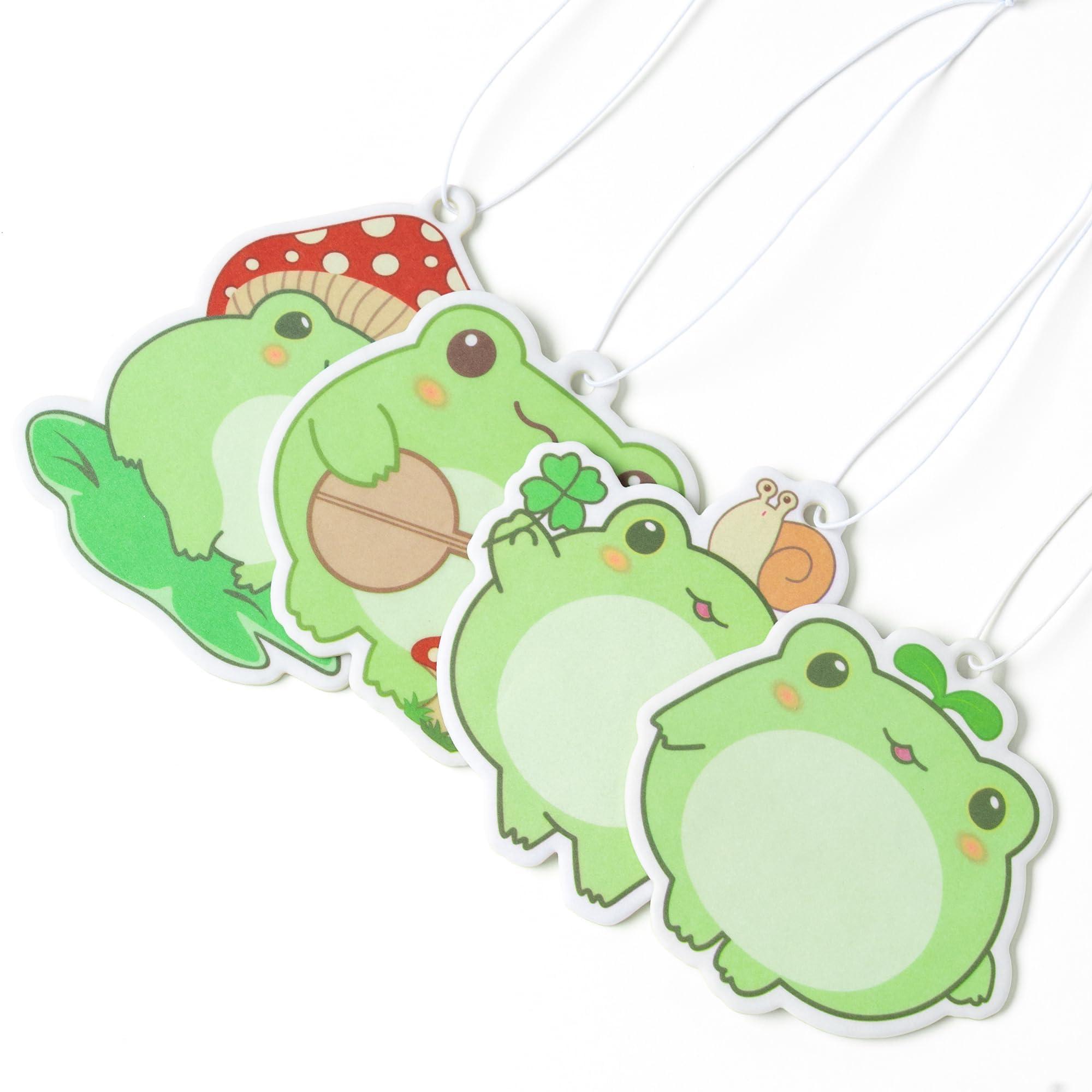 ANGOLIO Summer Frog Car Air Freshener - 4P Cartoon Frog Pattern for Boy Girls Long Lasting Little Scented Hanging Funny Air Accessories Fresheners for Car Rearview Mirror Closet Summer Birthday Gifts - Image 5