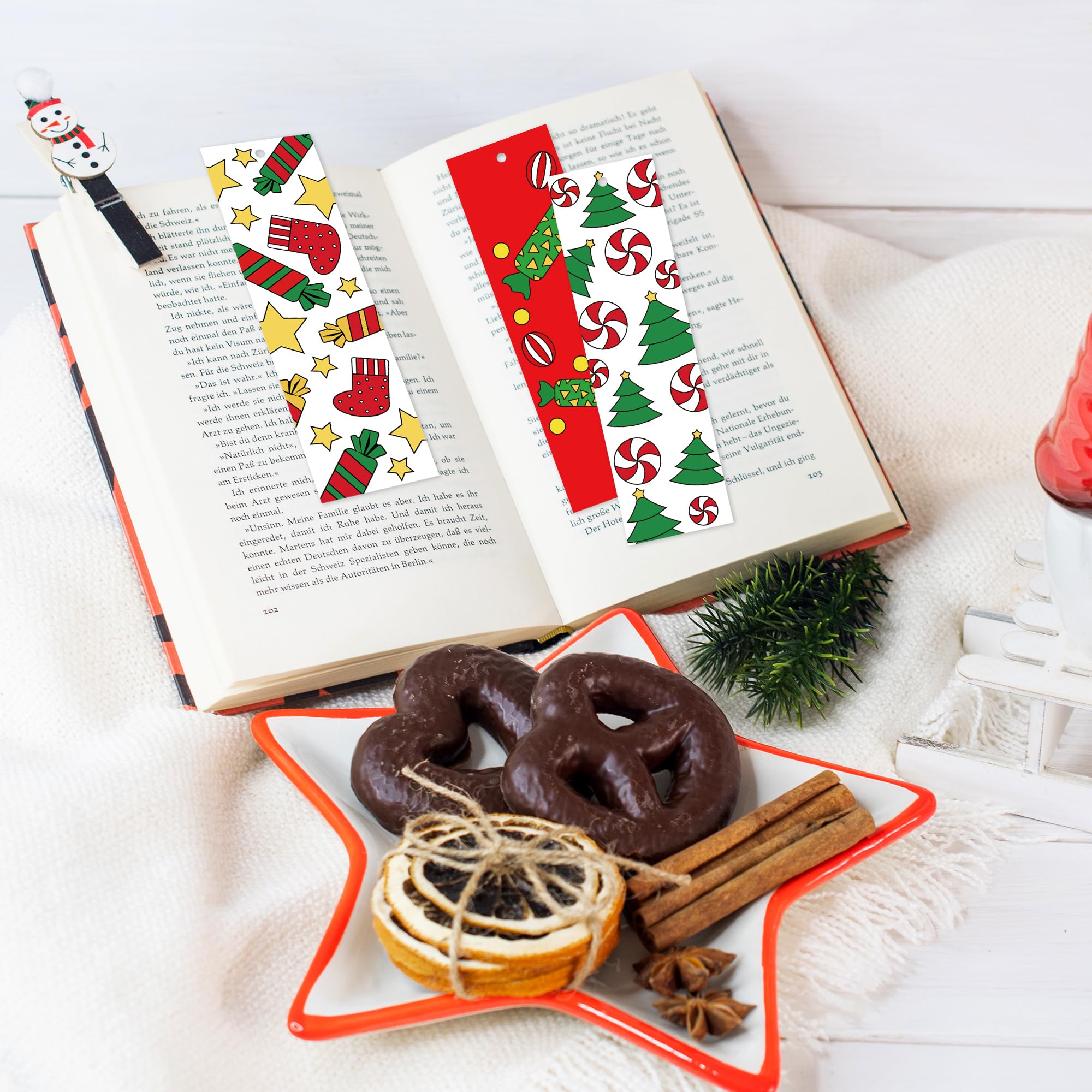 Color Your Own Bookmarks,Kids DIY Coloring Christmas Party Bookmarks Game Prize Art Craft Supplies Birthday Goodie Bag Fillers Classroom Reading Club Rewards (Christmas Candy) - Image 4